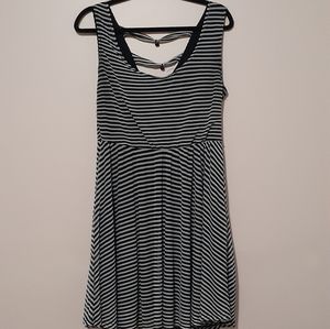 Skull Striped skater dress
